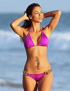 Melissa Riso in pink bikini