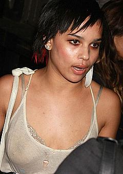 Zoe Kravitz in see through outfit