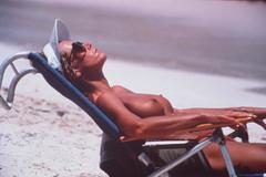 Jane Fonda sunbathing topless