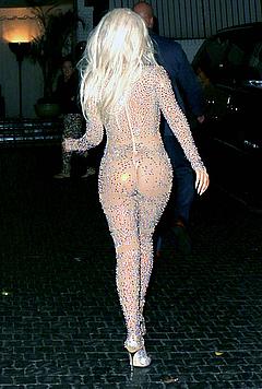 Lady Gaga in a see through bodysuit