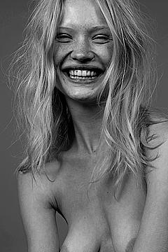 Camilla Forchhammer topless black-&-white image
