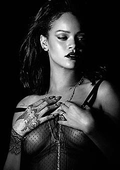 Rihanna in see through top