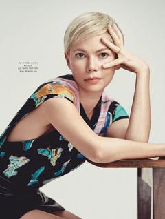 Blonde Michelle Williams for Elle Magazine UK March 2019