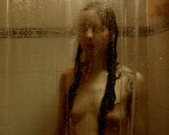 Jennifer Decker naked in a shower at Mange