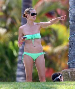 Heidi Klum in green bikini