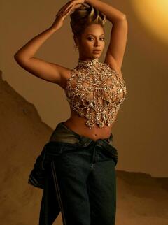 Beyonce Knowles in see through top for US Harper’s Bazaar - September 2021