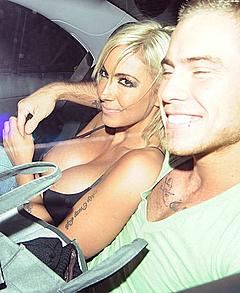 Jodie Marsh deep cleavage in a car
