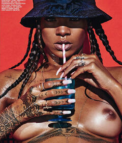 Rihanna nude tits in Lui Magazine - Summer 2014