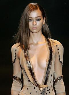 Morgane Dubled areola slip runway photo