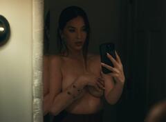 Olivia Munn topless cover her breasts at Your Friends and Neighbors