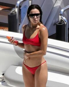 Eva Longoria in red bikini in Capri