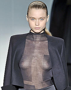 Abbey Lee Kershaw see through at Calvin Klein fall