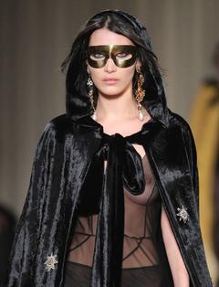 Bella Hadid in see through top at Alberta Ferretti show during Milan fashion week