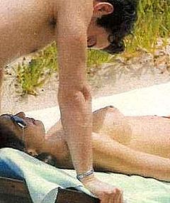 Alexandra Borio sunbathing topless