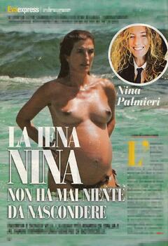 Pregnant Nina Palmieri topless in a water paparazzi photo