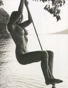 Genevieve Morton fully nude black-&-white photo