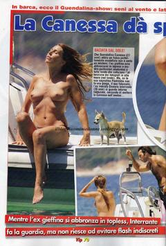 Guendalina Canessa topless on a yacht paparazzi collage