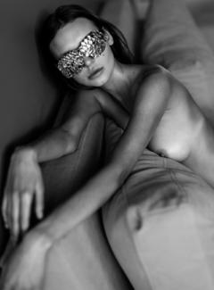 Ksenia Vinogradova topless black-&-white photo