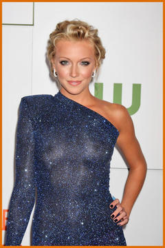 Katie Cassidy braless in see through dress