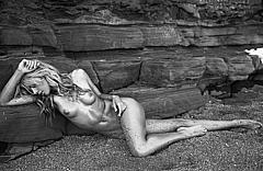 Hannah Kirkelie fully nude black-&-white image
