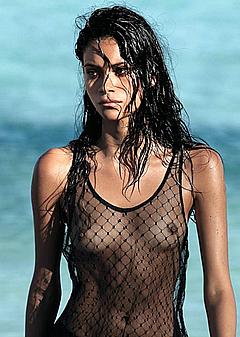 Juana Burga topless under see through top