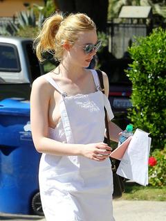 Elle Fanning nipple slip while out and about in LA