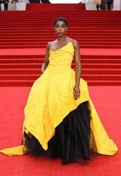 Lashana Lynch attending the World Premiere of No Time To Die at Royal Albert Hall in London