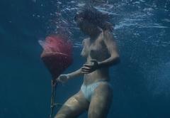 Julie Duval topless in a water at La Mer est ma mere