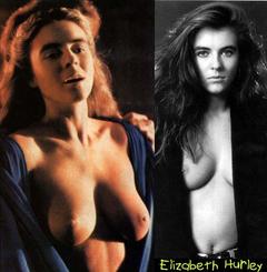 Elizabeth Hurley topless collage