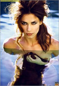 Nena Ristic topless in a water for Max magazine