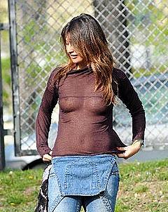 Rosy Dilettuso in see through top