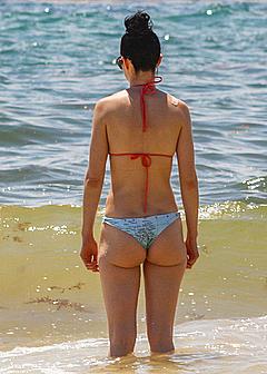 Krysten Ritter round ass in bikini at a beach in Cancun