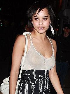 Zoe Kravitz in see through top