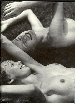 Drew Barrymore topless with friends