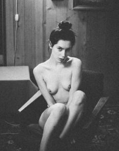 Malgorzata Kruk topless black-&-white image