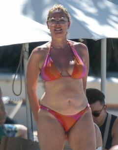 Claire Sweeney in bikini at the beach in Barbados - January 2025