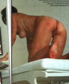 Elizabeth Hurley nude on a beach paparazzi photo