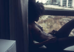 Black Olivia Valin topless
