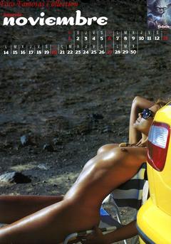 Spanish actress and singer Sylvia Pantoja  AKA Silvia Pantoja nude calendar scan