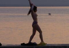Lou Cohen topless at Eau vive