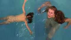 Lori Singer nude in a water collage from Short Cuts