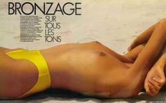 Yasmin Le Bon sunbathing topless