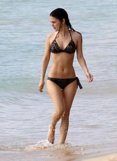 Rachel Bilson in bikini on a beach in Barbados