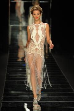 Flavia Lucini in see through dress runway image