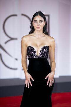 Melissa Barrera cleavage at Kill the Jockey red carpet during the 81st Venice International Film Festival in Venice - August 29, 2024