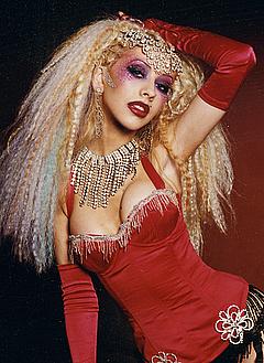 Christina Aguilera in red Lady Marmalade photo