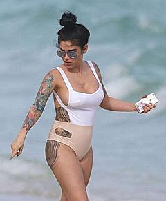 Cami Li on a beach in Miami