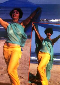 Raffaella Carra see through to tits collage