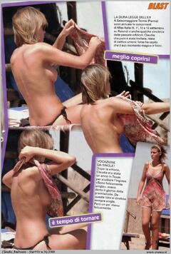 Claudia Andreatti topless paparazzi collage