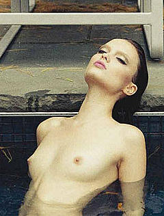 Natalia Chabanenko topless in a pool